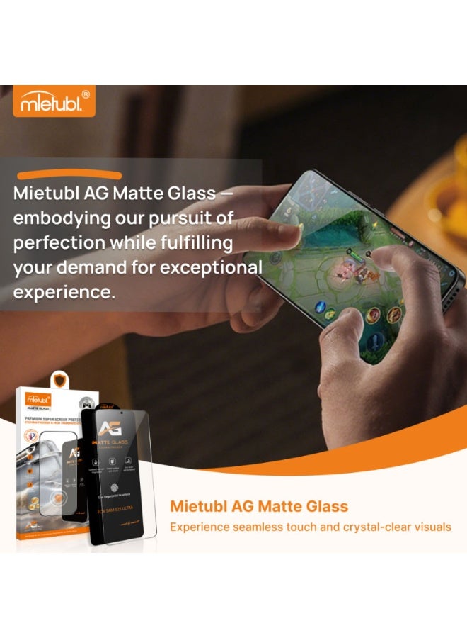 AG Matte Tempered Glass Screen Protector for Samsung S25 Ultra 5G, Anti Reflection, Anti Fingerprint, Clear, 2026 Upgraded - Image 2